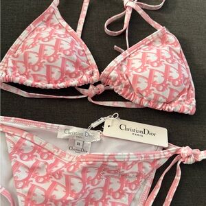 Christian Dior Pink and White Bikini